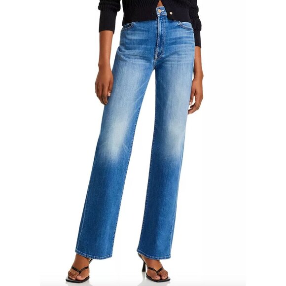 Mother The Rambler Zip Sneak Straight Leg Blue Jeans Size 25 in Lhasa Love - Picture 1 of 7